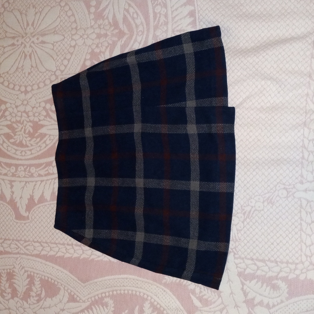 Uniqlo Wool Plaid Mini Skirt